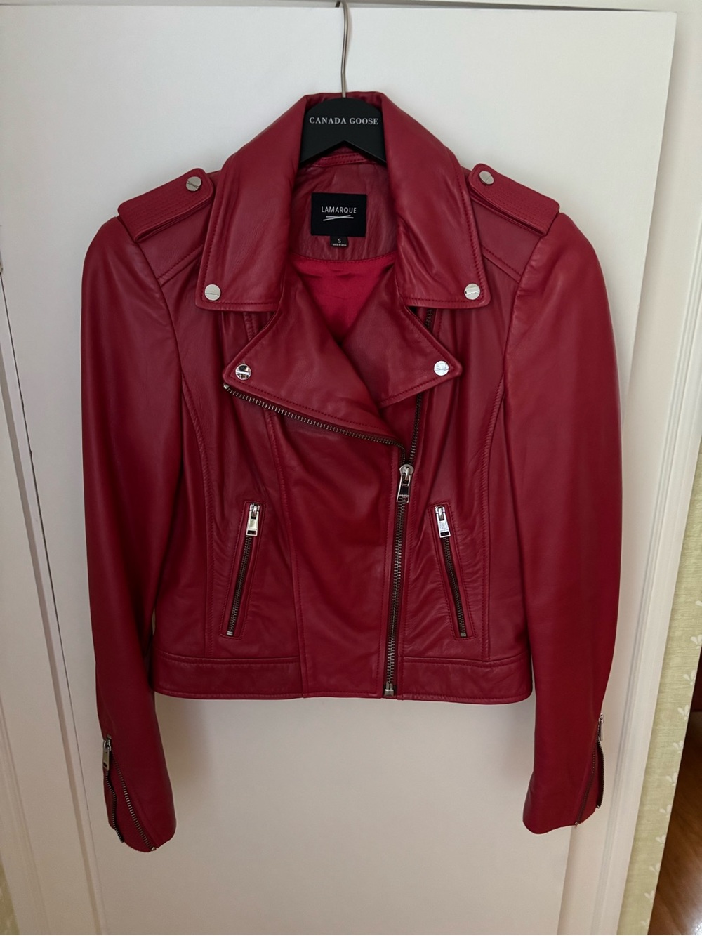 Red leather jacket